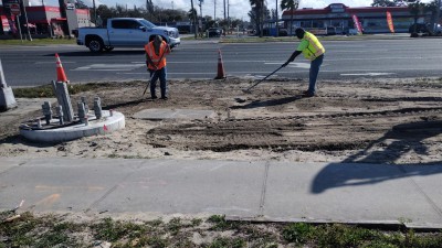 US 19 Pedestrian Mid-Block Crosswalk at Buena Vista Ln/Bartelt Rd in Pasco County (February 2024)