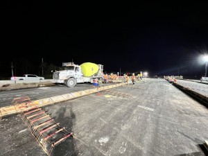 Concrete pavement being installed at the intersection of SR 52 and US 41 (10/17/2022 photo)