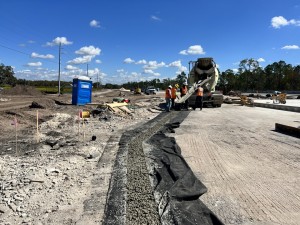 Concrete edge drain being installed (10/25/2022 photo)