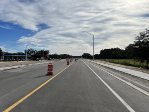 New SR 52 roadway alignment with traffic separated by a median from the Suncoast Parkway to west of US 41(10-10-2023 photo)