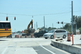 Work in the southwest corner of the SR 52 / US 41 intersection (5-4-2023 photo)