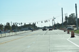 Looking south on US 41 from new concrete pavement just north of the SR 52 intersection (11/29/2022 photo)