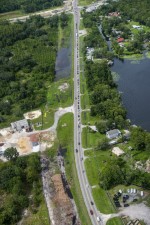 Looking north at construction on the west side of US 41 approaching SR 52 (7/8/2021 photo)