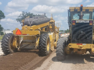 Mixing operation for Sam Allen Road widening as essential work continues (April 2020)