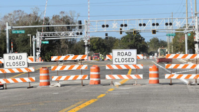 These barricades will be gone when the Sam Allen Road / Buchman Highway intersection reopens to traffic on January 17