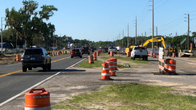 US 19 Widening from Jump Ct to Fort Island Trail Project - Drainage Installation - April 2020