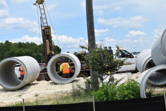 Storm pipe to be installed along southbound US 19 (6-1-2023 photo)