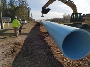 New water line pipes
