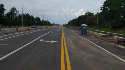 US 301 widening project - Valencia Lakes looking north - August 2020