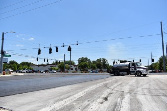 Paving the Eiland Boulevard intersection with SR 54 (4/12/2022 photo)
