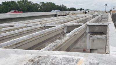 Existing NB I-75 Bridge Over Woodberry Road (ongoing demolition of concrete bridge deck) June 2020