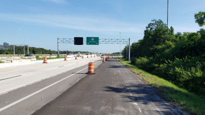 Northbound I-75 frontage road - September 2020