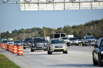 Southbound I-75 traffic exiting onto new ramp to I-4