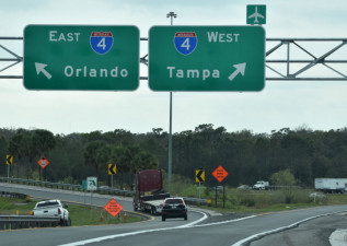 The new ramp allows traffic to flow in separate lanes to the split onto eastbound or westbound I-4.
