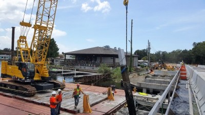 Halls River Bridge Extracting Substructure (Old Piles) August 2018