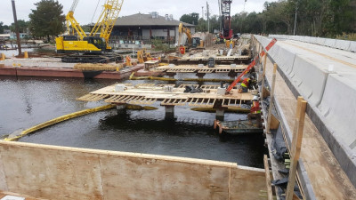 Halls River Bridge Pier Work Continues Mid Nov 2018
