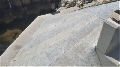 Halls River Bridge Recently Poured Concrete Slope March 2019