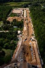 Looking west over Overpass Road construction from west of I-75 to Old Pasco Road (9/15/2021 photo)