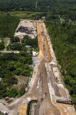 Looking west at Overpass Road reconstruction, west of I-75 (7/15/2021 photo)