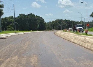Roadway base completed near Smith Road and ready for asphalt (7/27/2022 photo)