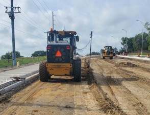 Grading roadway subgrade (3/23/2022 photo)