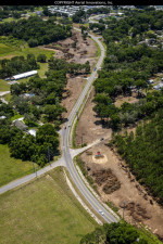 Looking east at early widening construction along existing Clinton Road (May 19, 2020 photo)