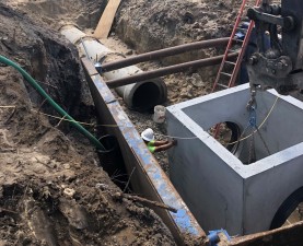 Storm water drainage structure installation (5/24/2022 photo)