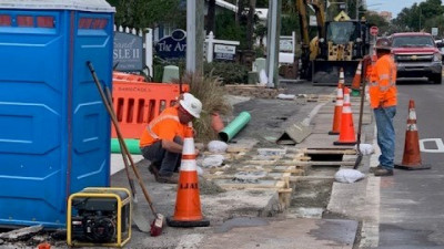 Trench Drain Installation along Southbound Gulf Blvd. --- January 2020