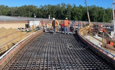Working on installing rebar for the pedestrian bridge deck at the corner of Cortez Blvd. and Cobb Road (4-18-2023 photo)