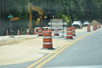 Trail construction along W Jefferson Street (5-4-2023 photo)