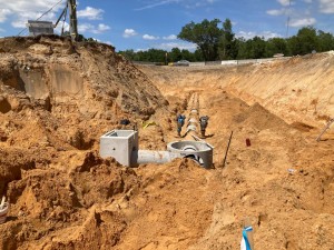 Storm water drainage system installation (May 2021 photo)