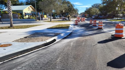 Alt US 19 (Palm Harbor Blvd) Roundabout at Florida Avenue (January 2023)