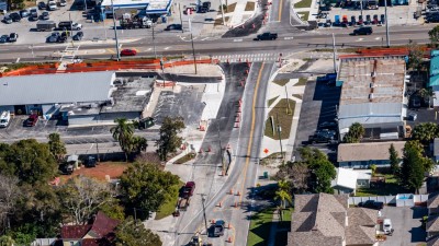 Alt US 19 (Palm Harbor Blvd) Roundabout at Florida Avenue (January 2023)