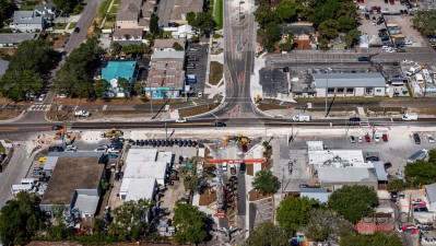 Alt US 19 (Palm Harbor Blvd) Roundabout at Florida Avenue (April 2023)
