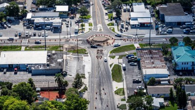 Alt US 19 (Palm Harbor Blvd) Roundabout at Florida Avenue (July 2023)