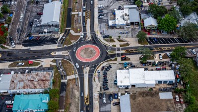 Alt US 19 (Palm Harbor Blvd) Roundabout at Florida Avenue (August 2023)