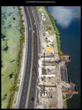 Work is progressing on building the westbound SR 60 section of a new bridge on the Courtney Campbell Causeway. (June 2018 photo)