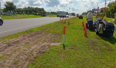 Looking east along SR 54 at construction underway west of Collier Parkway (7-12-2023 photo)