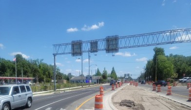 Median work on SR 44 on the east side of US 19 (4-20-2023 photo)