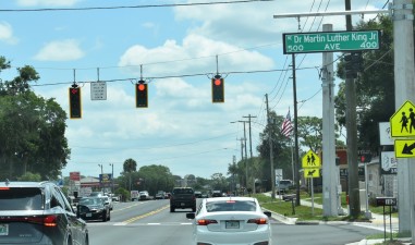 New SR 44 traffic signal at Dr Martin Luther King Jr Ave (6-1-2023 photo)