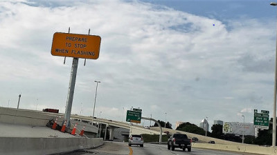 Advance Warning Sign (under construction) at southbound I-275 before I-4 Interchange July 2019
