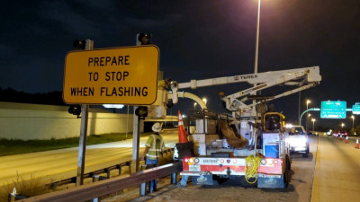Edit Advance Warning Sign (under construction) at westbound I-4 before I-275 Interchange July 2019