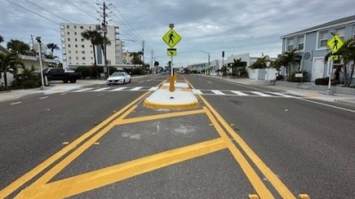 SR 699 (Gulf Boulevard) Mid-Block Crosswalk between 134th Avenue and 135th Avenue in Pinellas County (January 2024)