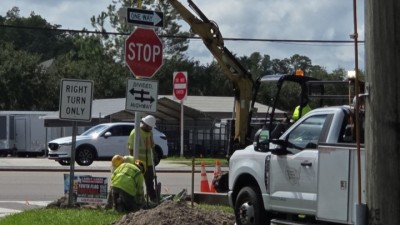 Pulling existing SW stop sign (September 2026 photo)