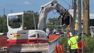 Pulling pedestrian rail (September 2026 photo)