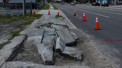 Removed existing concrete driveway (August 2026 photo)