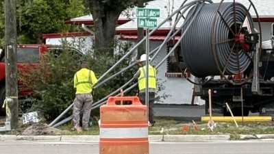 Utility work for new traffic signal on US 41 at Lake Patience Road (July 2026 photo)