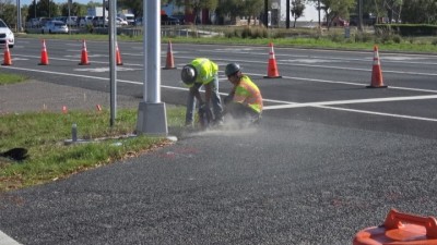 Cutting for mow pad forms (March 2026 photo)