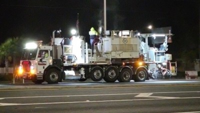 Crews place pavement markings along US 19 (January 2026 photo)