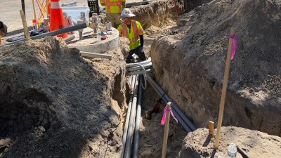 Installing & tying in conduit runs at SW corner of Nebraska Avenue and E 124th Avenue (January 2026 Photo)